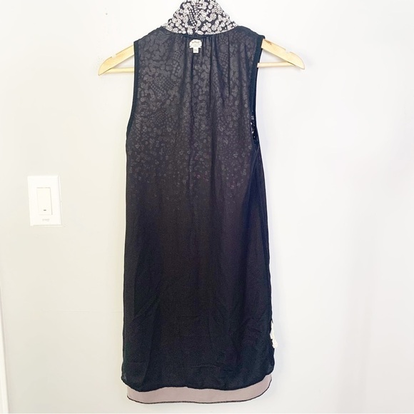 ARTIZIA Wilfred Sabine Diamond Print Drop Waist Mini Black Dress Size XXS - Picture 12 of 13